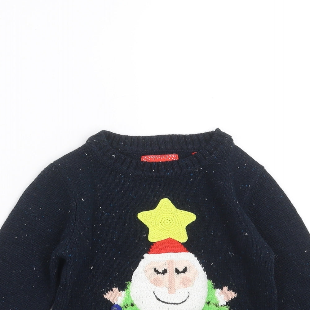 TU Boys Blue  Knit Pullover Jumper Size 2-3 Years  - christmas