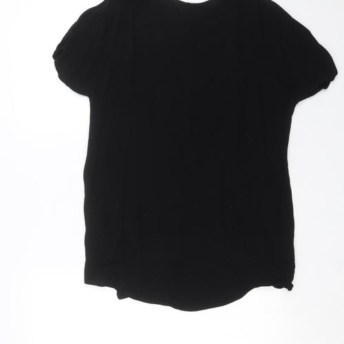 River Island Womens Black   Basic Blouse Size 6  - tie Front Detail