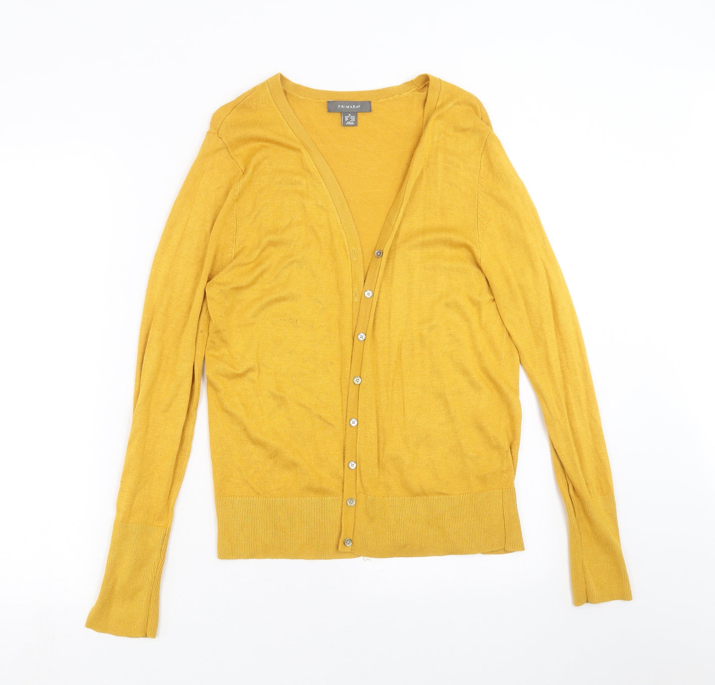 Primark Womens Yellow  Knit Cardigan Jumper Size M