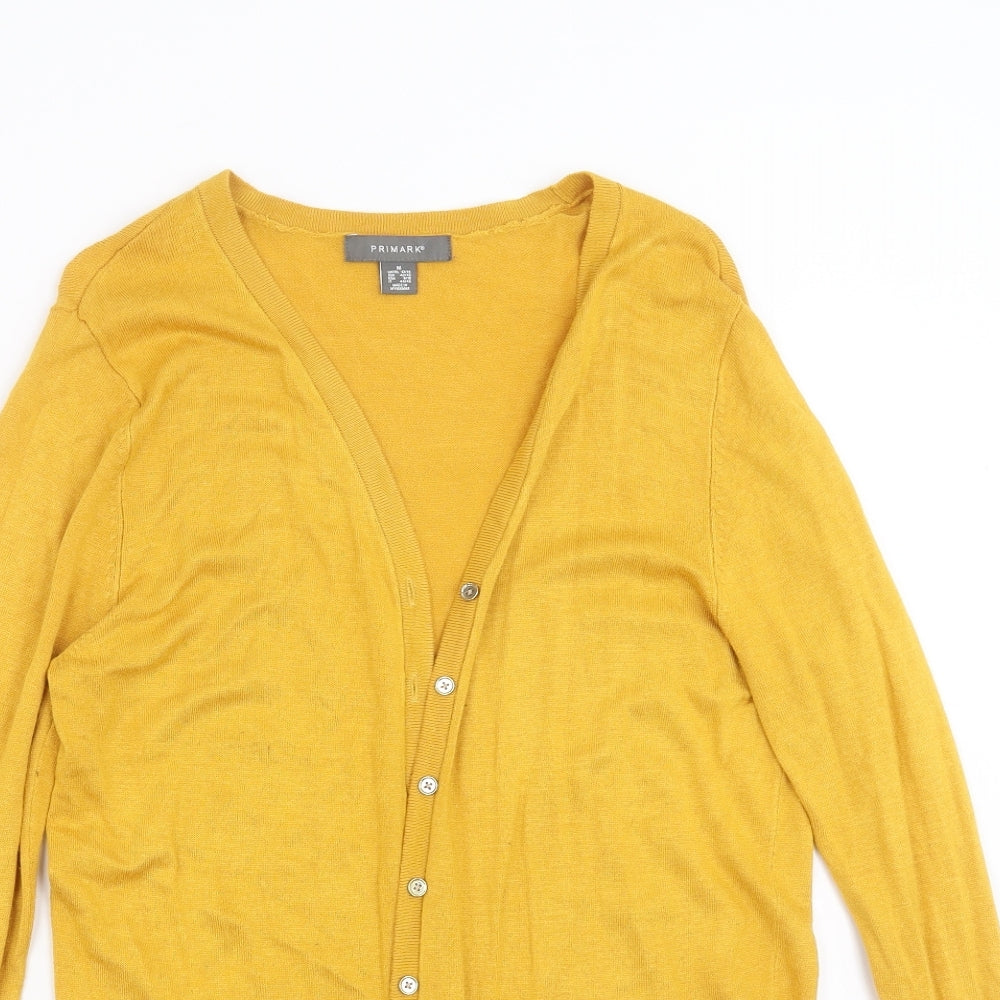 Primark Womens Yellow  Knit Cardigan Jumper Size M