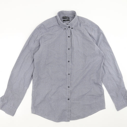 Debenhams Mens Blue Geometric   Button-Up Size 16