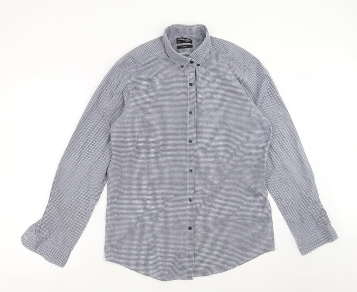 Debenhams Mens Blue Geometric   Button-Up Size 16