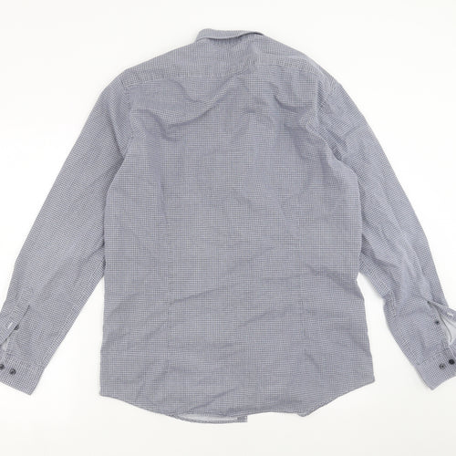 Debenhams Mens Blue Geometric   Button-Up Size 16
