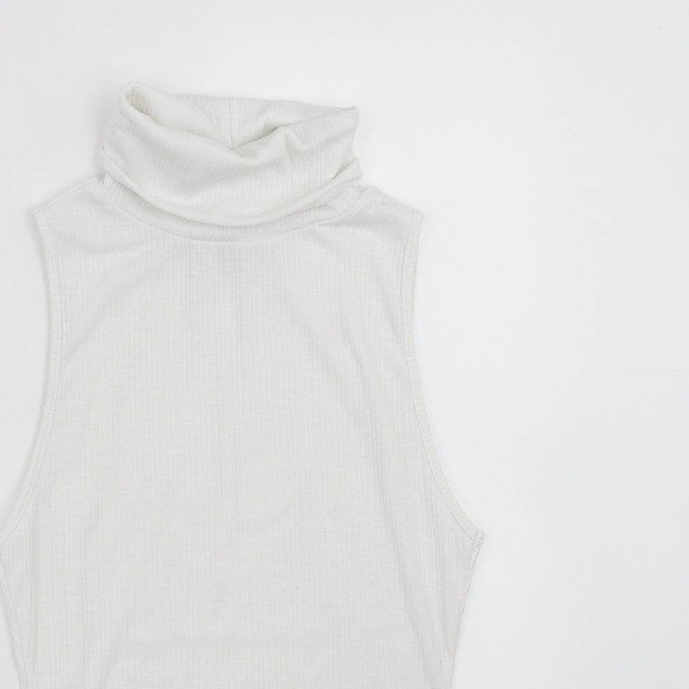 Primark Womens White Striped  Basic T-Shirt Size S