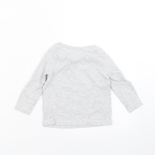 George Baby Grey   Basic T-Shirt Size 12-18 Months  - zooming off to sleep