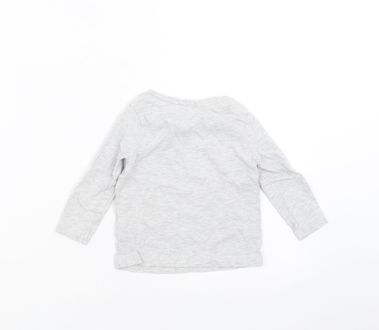 George Baby Grey   Basic T-Shirt Size 12-18 Months  - zooming off to sleep