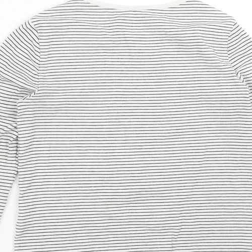 H&M Girls White Striped  Basic T-Shirt Size 10-11 Years