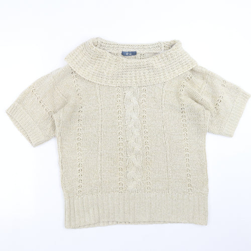 Evie  Womens Beige  Knit Pullover Jumper Size 16