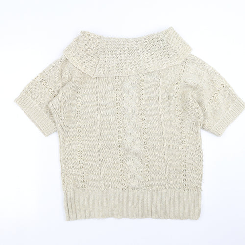 Evie  Womens Beige  Knit Pullover Jumper Size 16