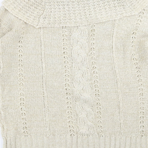 Evie  Womens Beige  Knit Pullover Jumper Size 16