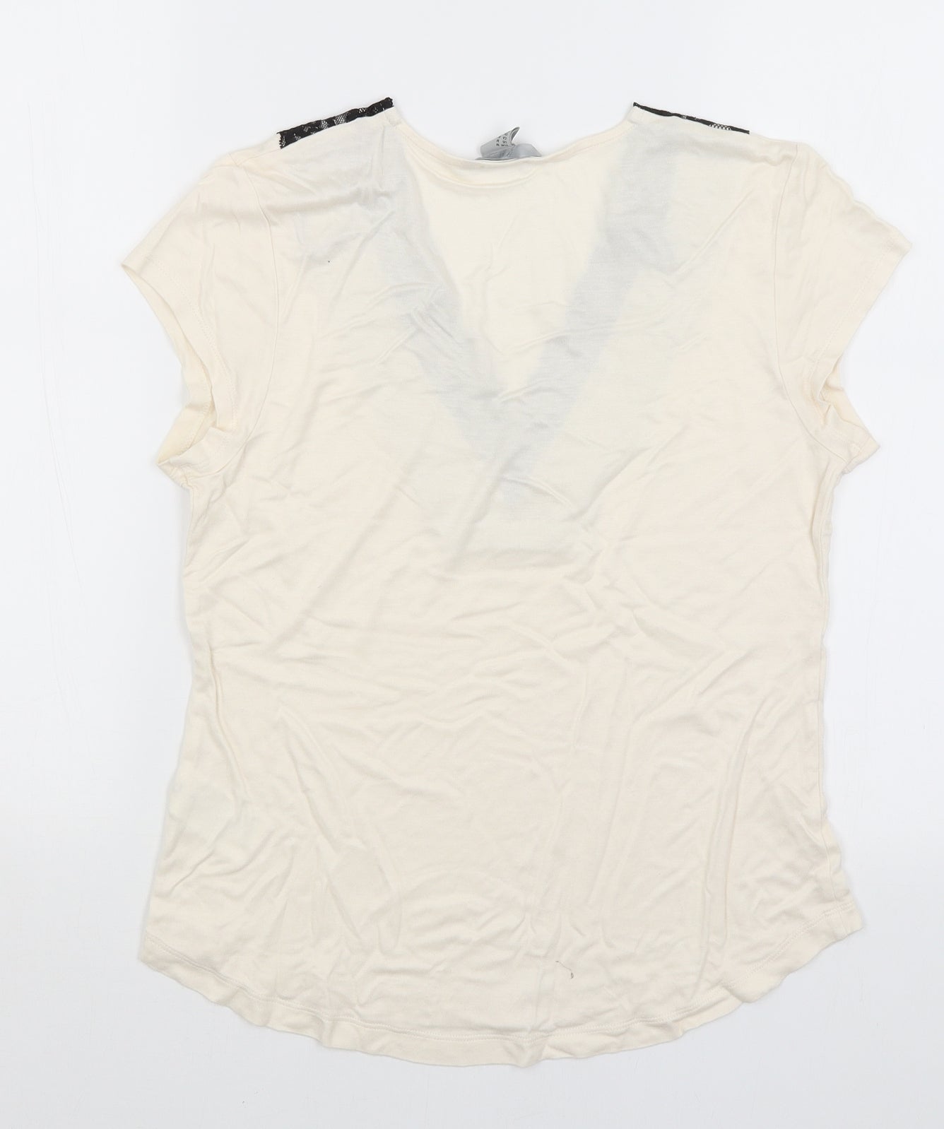 H&M Womens Ivory   Basic T-Shirt Size M