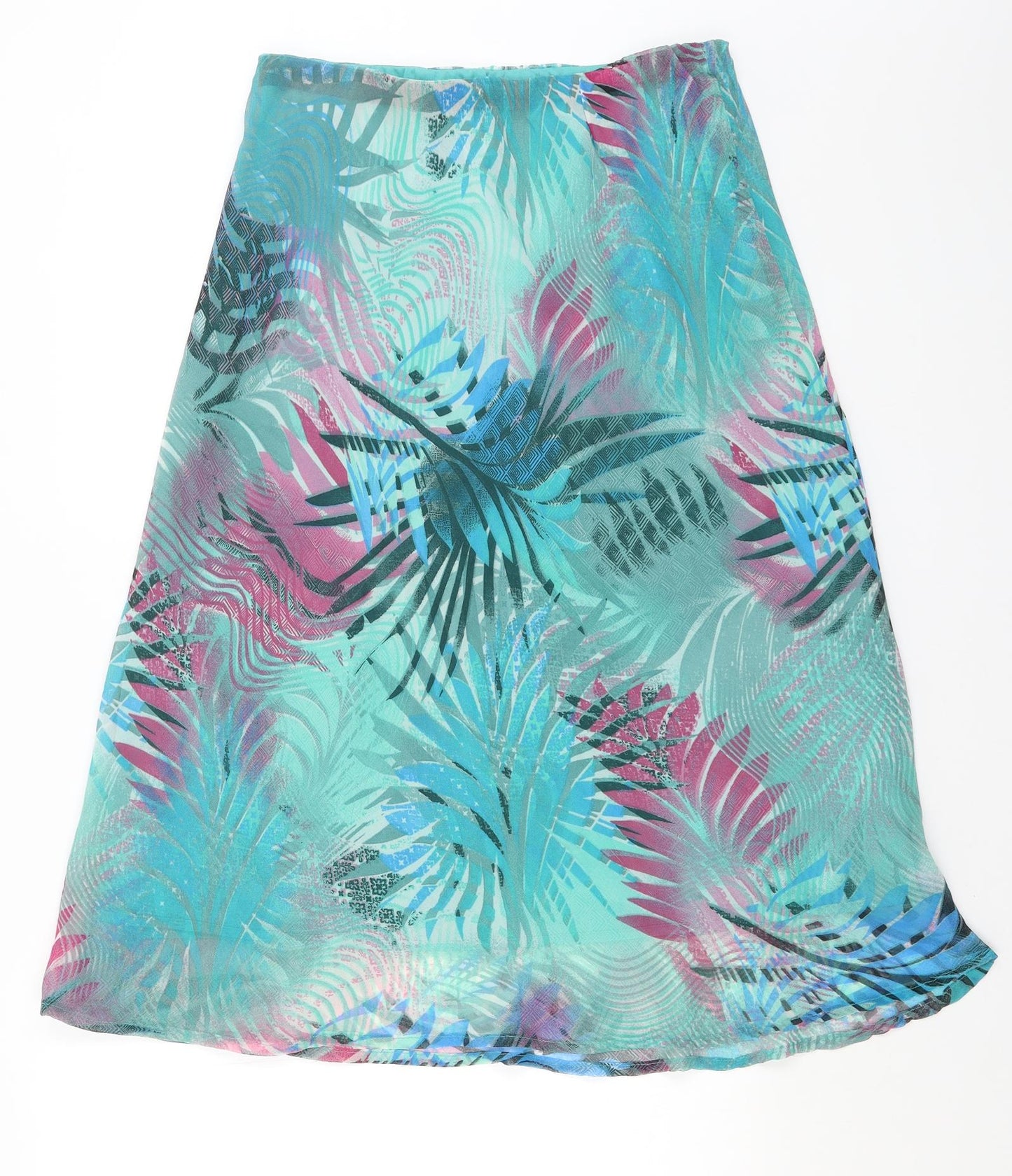 Divine Womens Blue Floral  A-Line Skirt Size 16