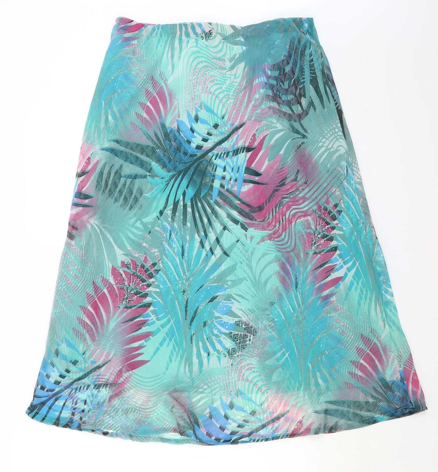 Divine Womens Blue Floral  A-Line Skirt Size 16
