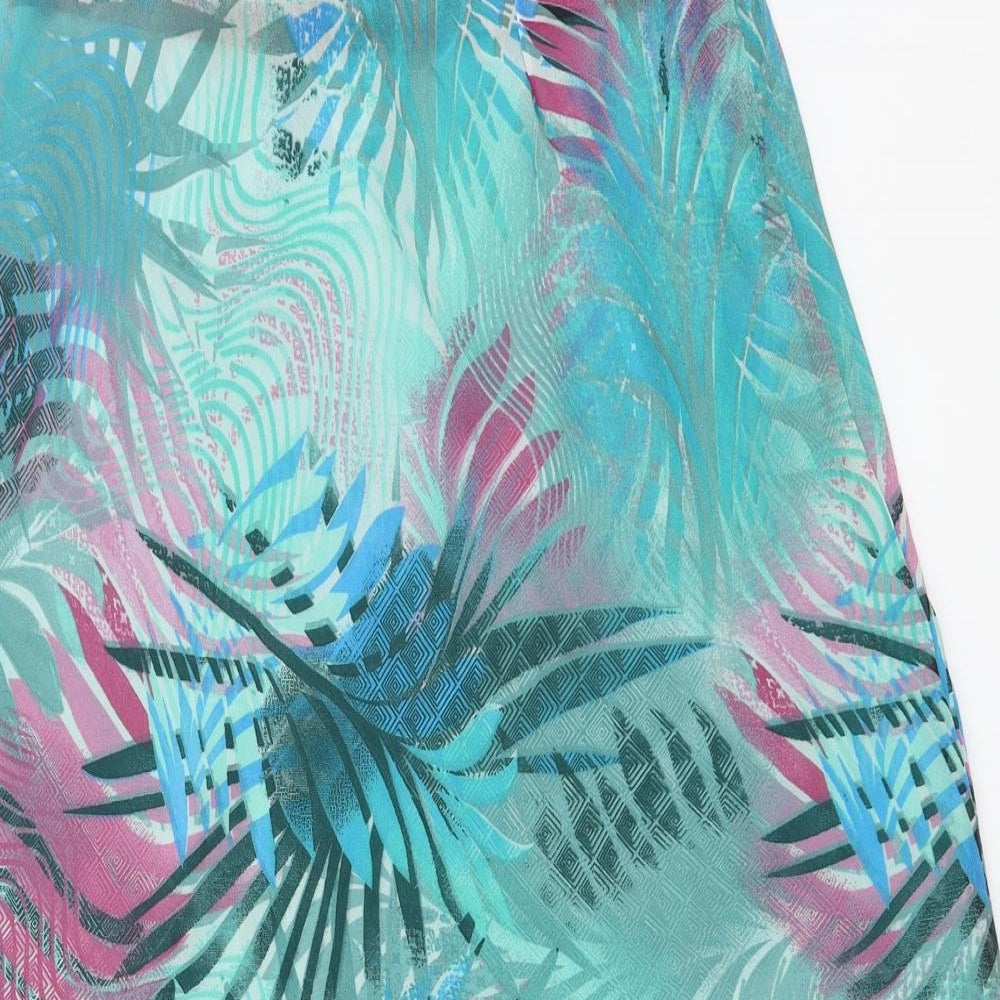Divine Womens Blue Floral  A-Line Skirt Size 16