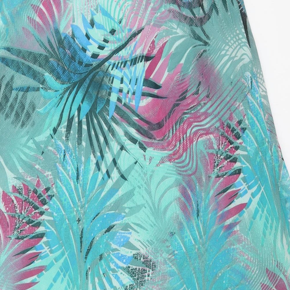 Divine Womens Blue Floral  A-Line Skirt Size 16