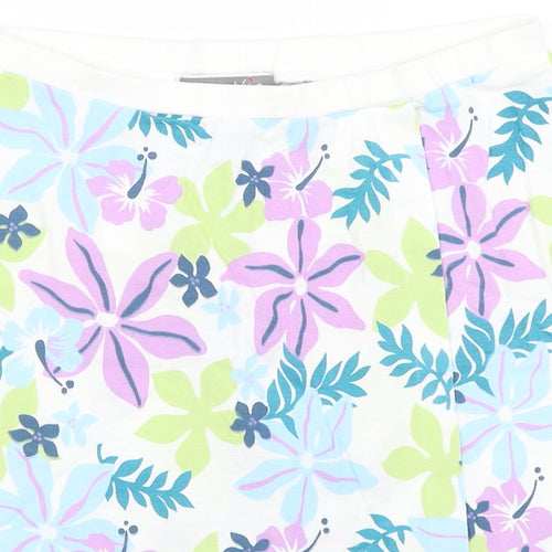 La vie Womens White Floral  A-Line Skirt Size 14