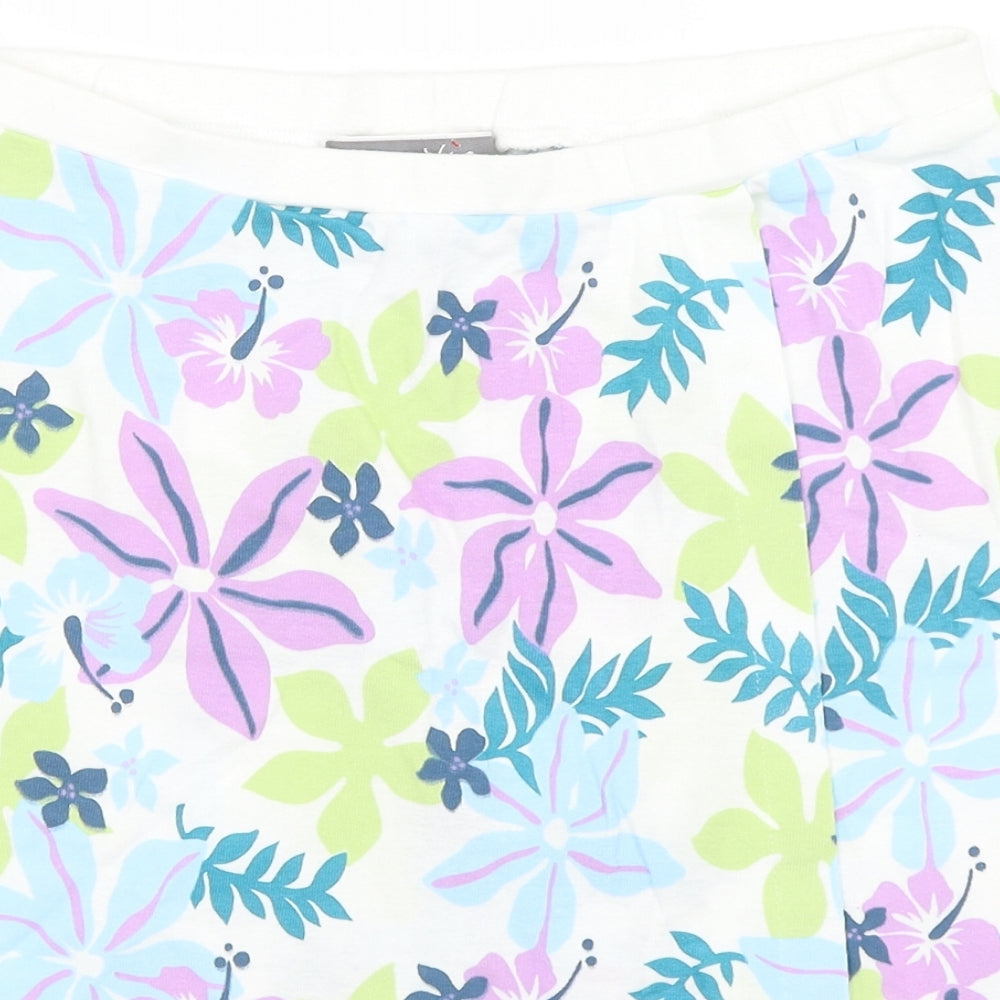 La vie Womens White Floral  A-Line Skirt Size 14