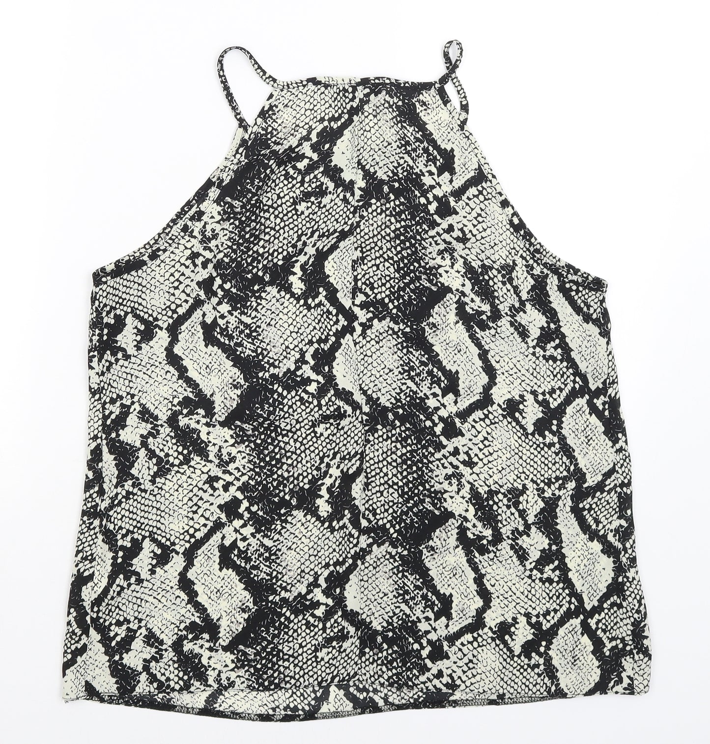 Cameo Rose Womens Black Animal Print  Basic Tank Size 14