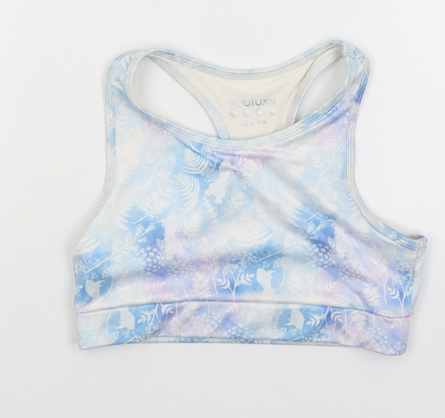 Souluxe Girls Blue   Cropped Tank Size 8-9 Years  - Frozen