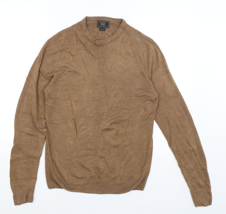 F&F Mens Brown Pullover Jumper Size S