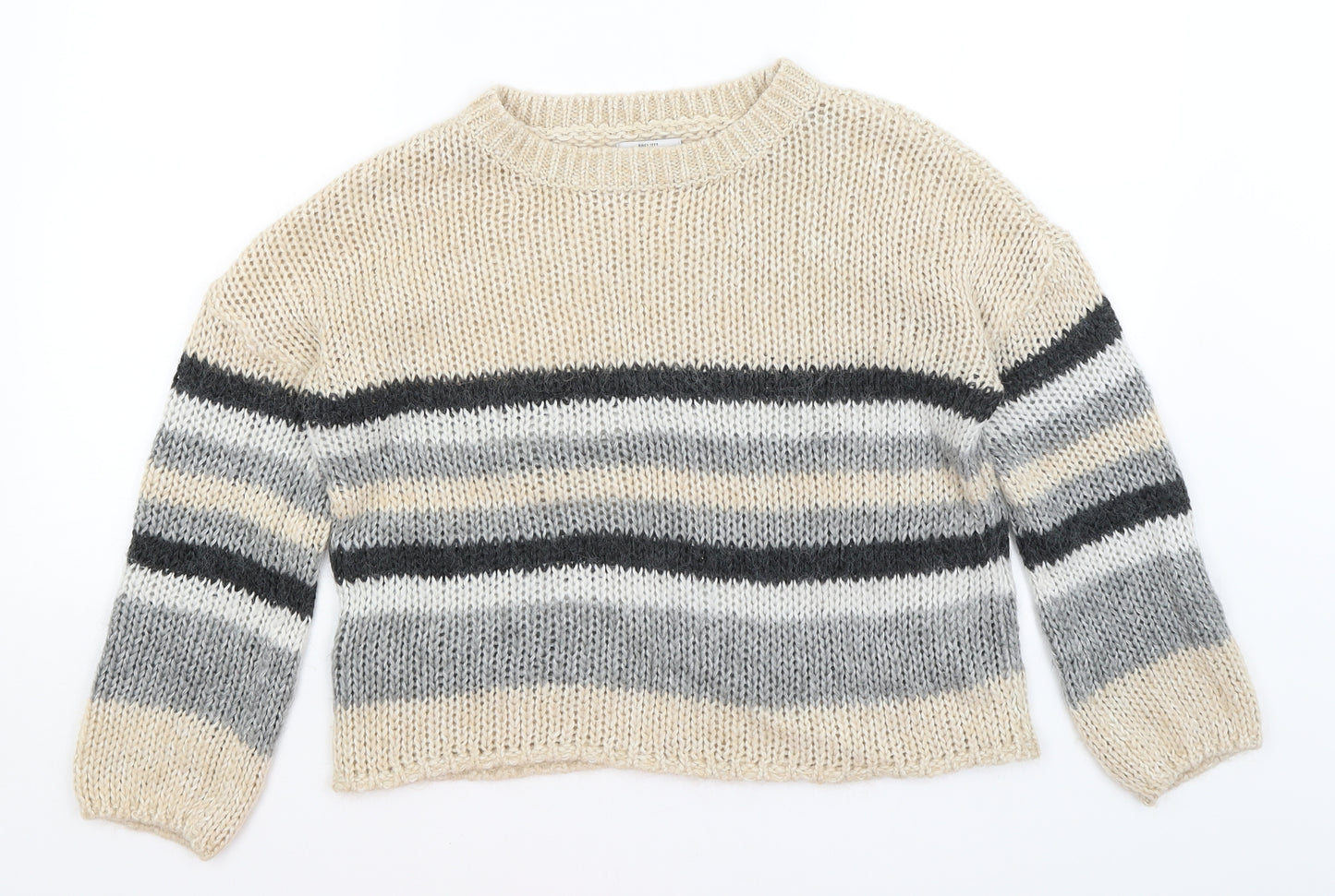Only Womens Beige Striped  Pullover Jumper Size M