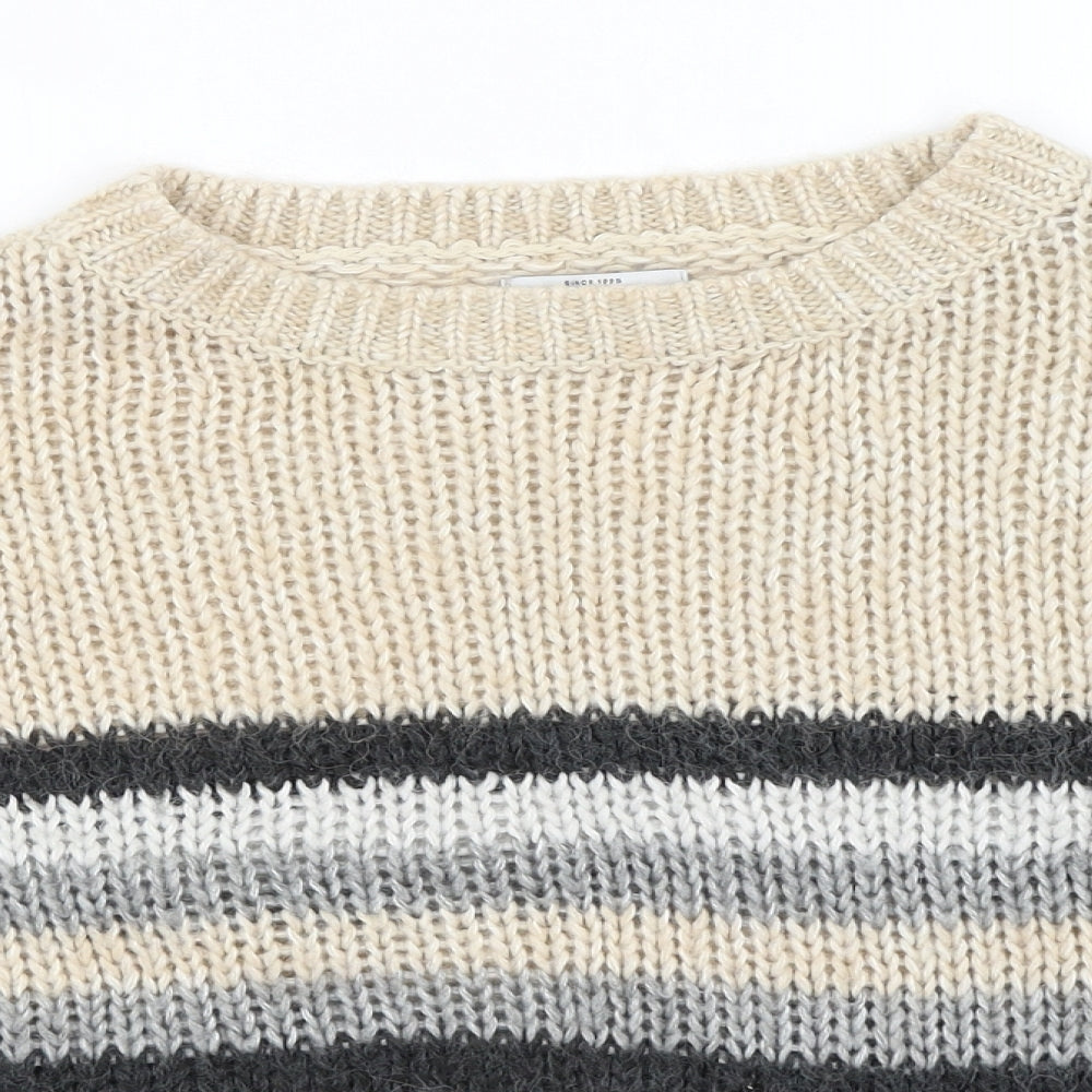 Only Womens Beige Striped  Pullover Jumper Size M