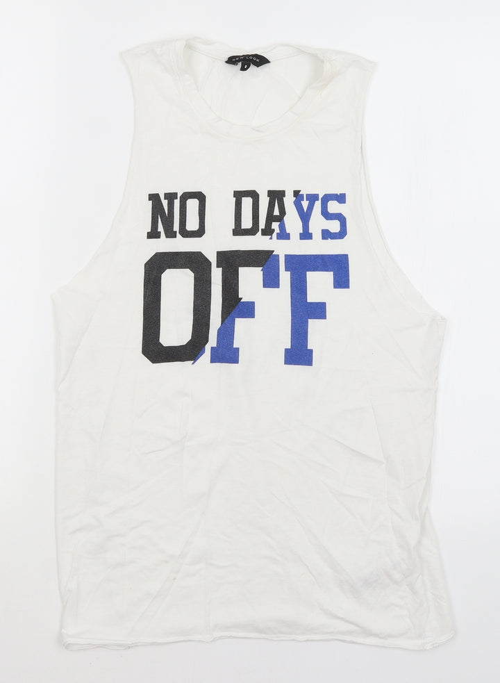 New Look Womens White   Basic Tank Size 8  - No Days Off