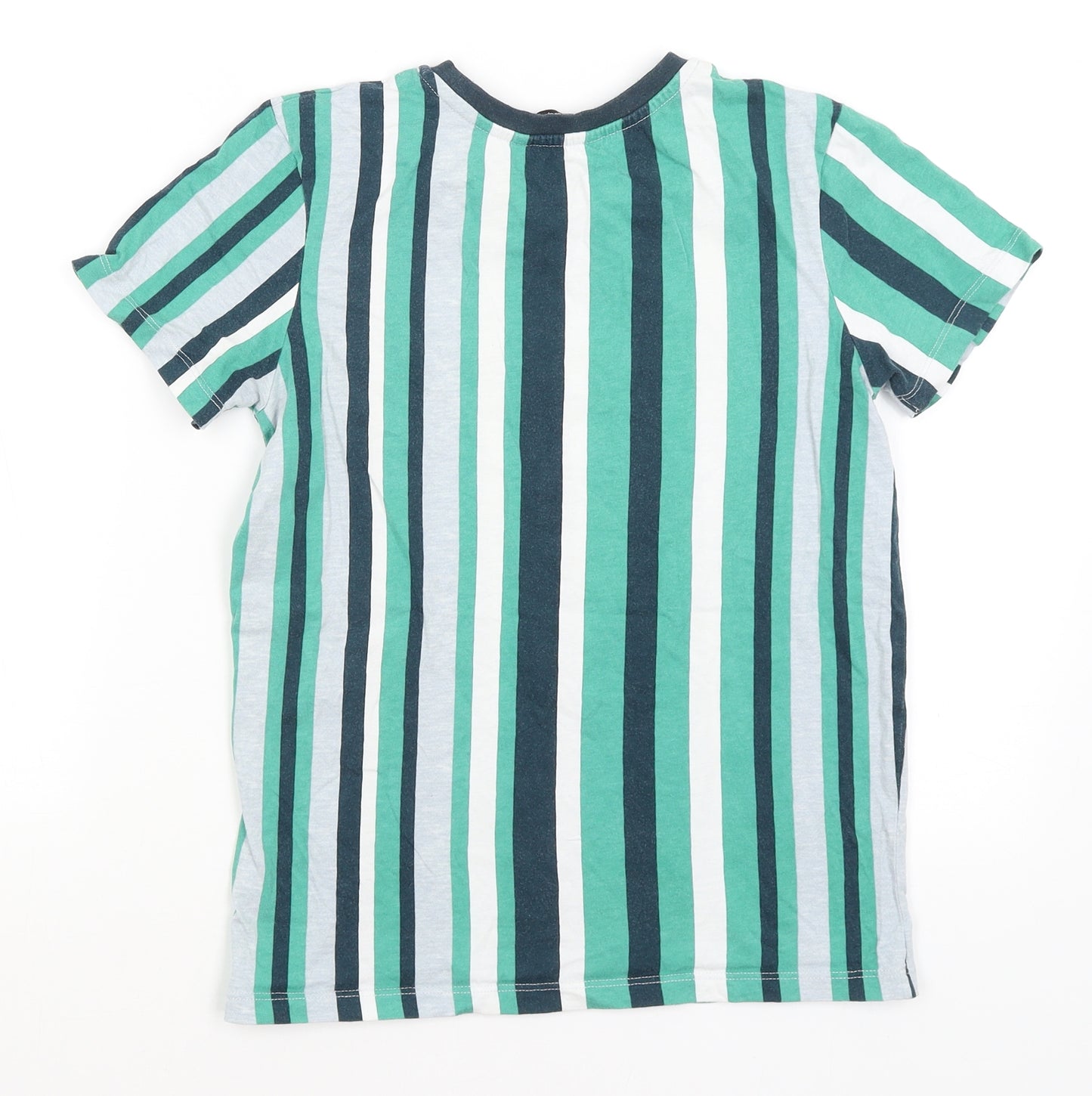 George Boys Green Striped  Basic T-Shirt Size 10-11 Years