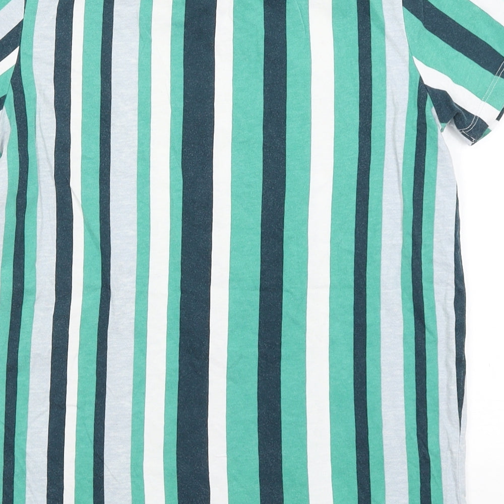George Boys Green Striped  Basic T-Shirt Size 10-11 Years