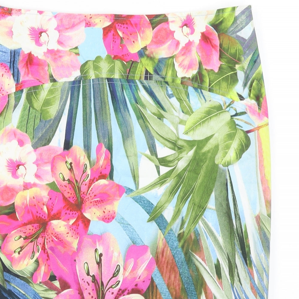 LUISA CERANO Womens Multicoloured Floral  Straight & Pencil Skirt Size 14