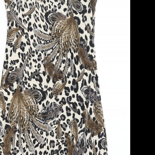 West One Womens Brown Animal Print  T-Shirt Dress  Size S