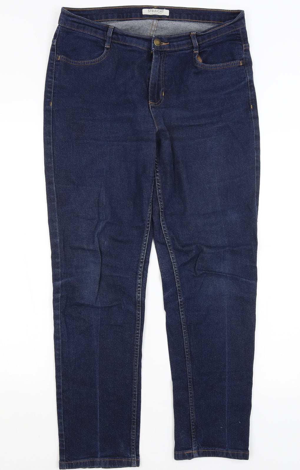 M&S Womens Blue   Straight Jeans Size 14 L28 in