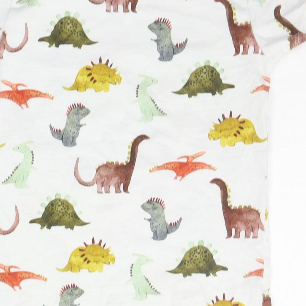 NEXT Boys White Geometric  Basic T-Shirt Size 4-5 Years  - DINOSAUR