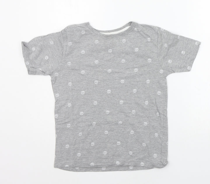 Primark Boys Grey Geometric Basic T-Shirt Size 9-10 Years