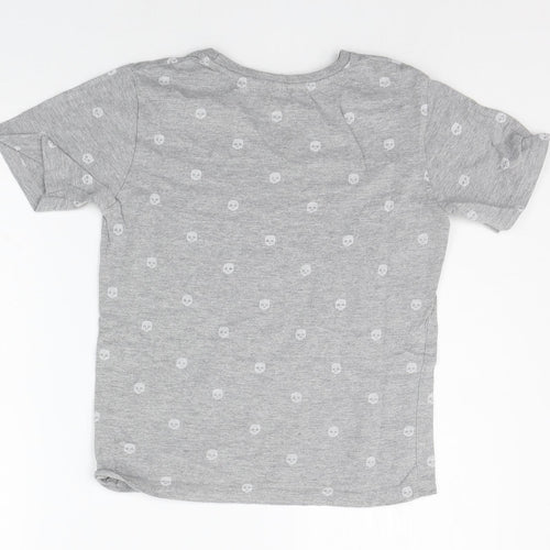 Primark Boys Grey Geometric  Basic T-Shirt Size 9-10 Years