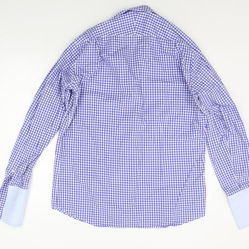 Carducci Mens Blue Geometric   Button-Up Size 16.5