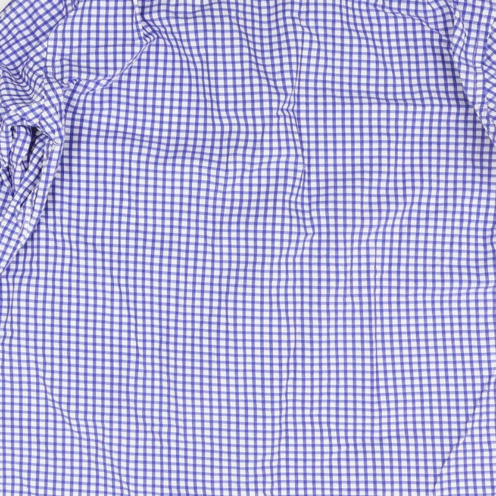 Carducci Mens Blue Geometric   Button-Up Size 16.5