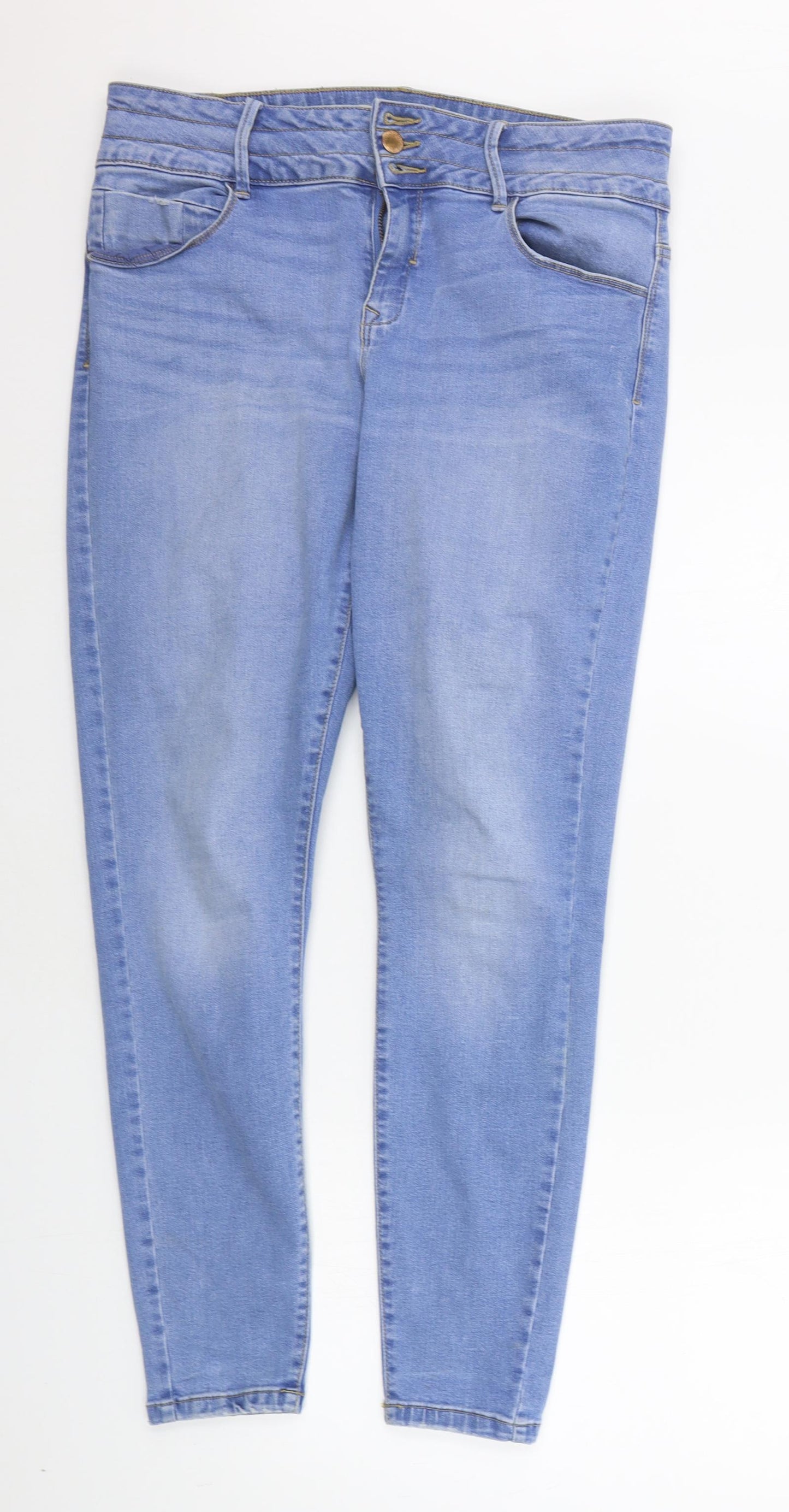 Denim & Co. Womens Blue   Straight Jeans Size 16 L28 in
