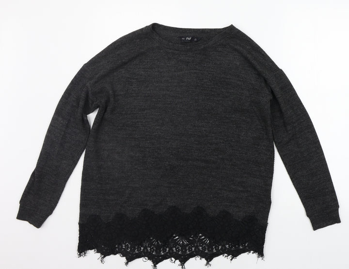 F&F Womens Grey Pullover Jumper Size 10