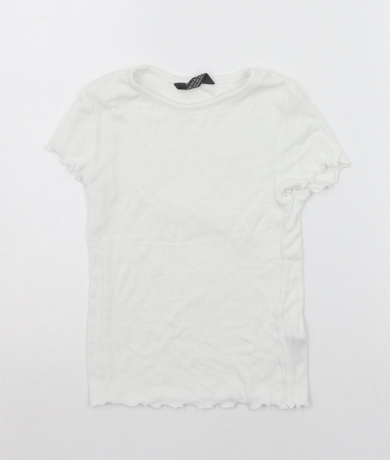 Primark Girls White   Basic T-Shirt Size 6-7 Years