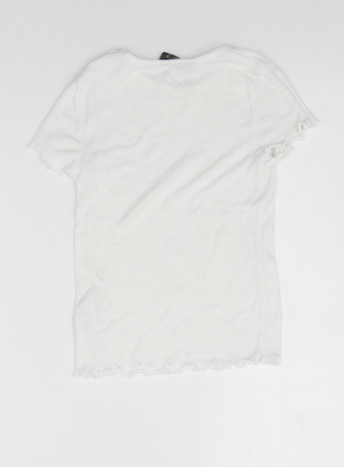 Primark Girls White   Basic T-Shirt Size 6-7 Years