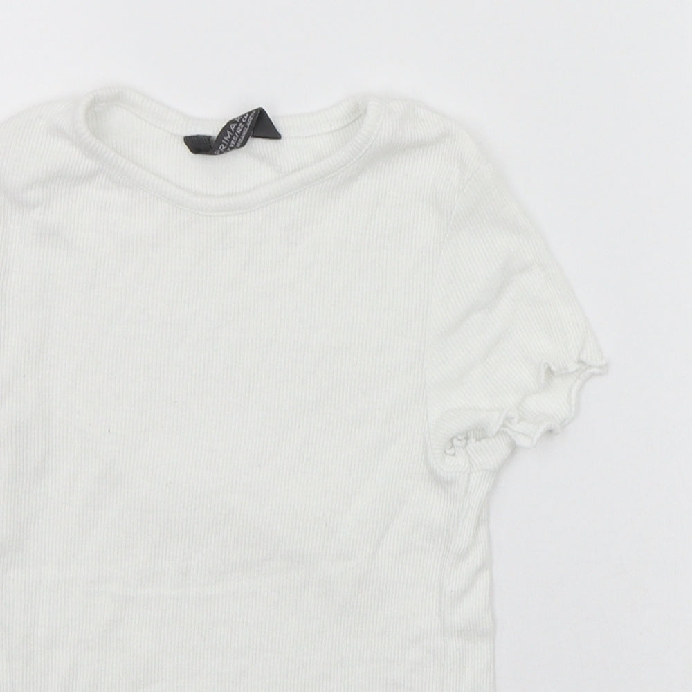Primark Girls White   Basic T-Shirt Size 6-7 Years