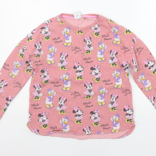 NEXT Girls Pink Geometric  Pullover Jumper Size 10 Years  - mini mouse