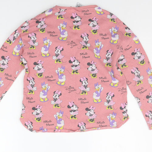 NEXT Girls Pink Geometric  Pullover Jumper Size 10 Years  - mini mouse