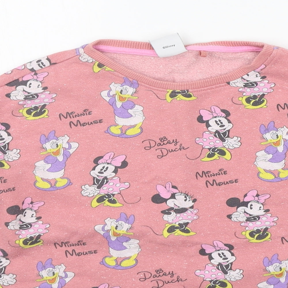 NEXT Girls Pink Geometric  Pullover Jumper Size 10 Years  - mini mouse