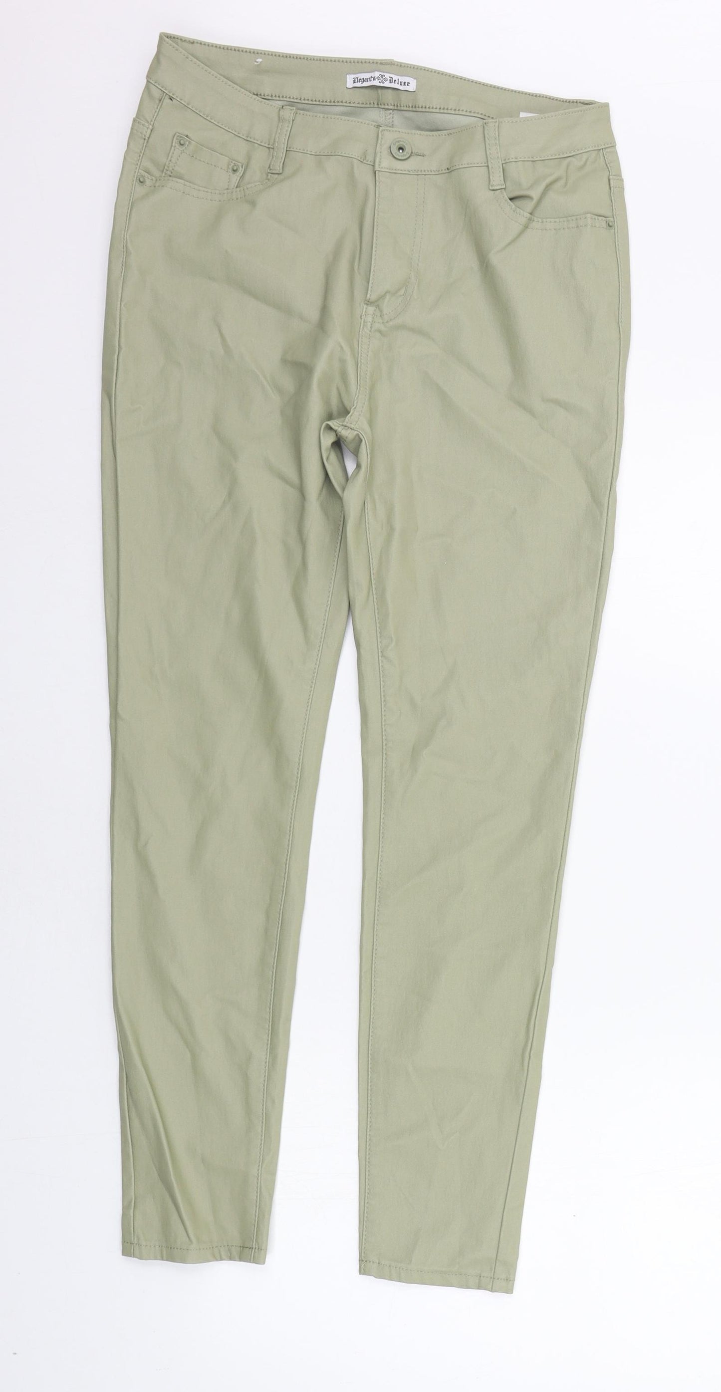 Elegence DELUXE Womens Green   Trousers  Size 14 L27 in
