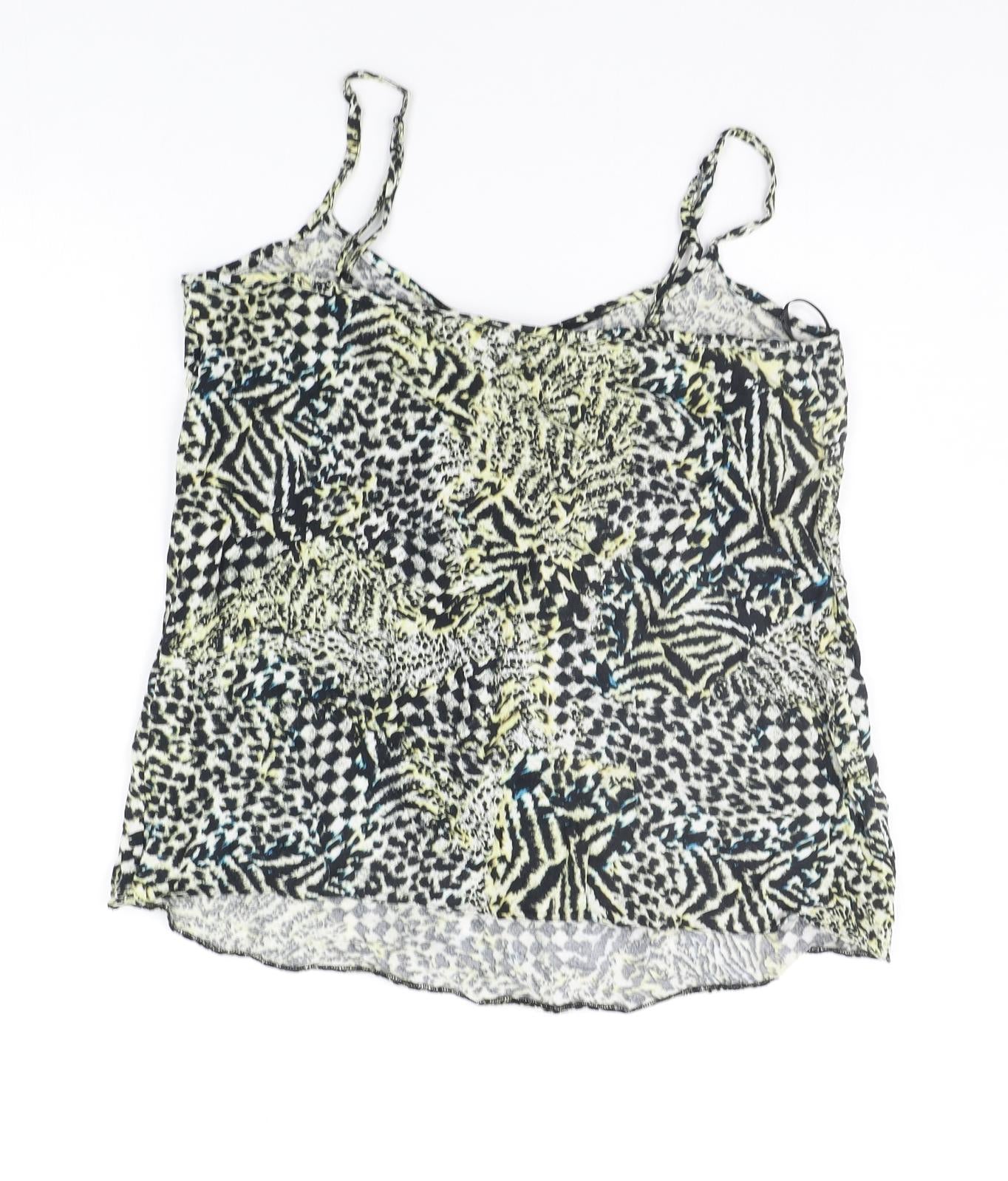 Miss Selfridge Womens Beige Geometric  Basic Tank Size 14