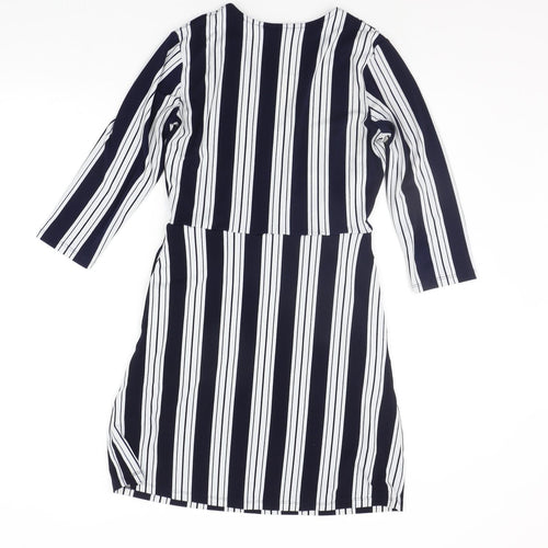 H&M Womens Blue Striped  A-Line  Size XS