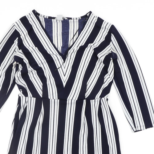 H&M Womens Blue Striped  A-Line  Size XS
