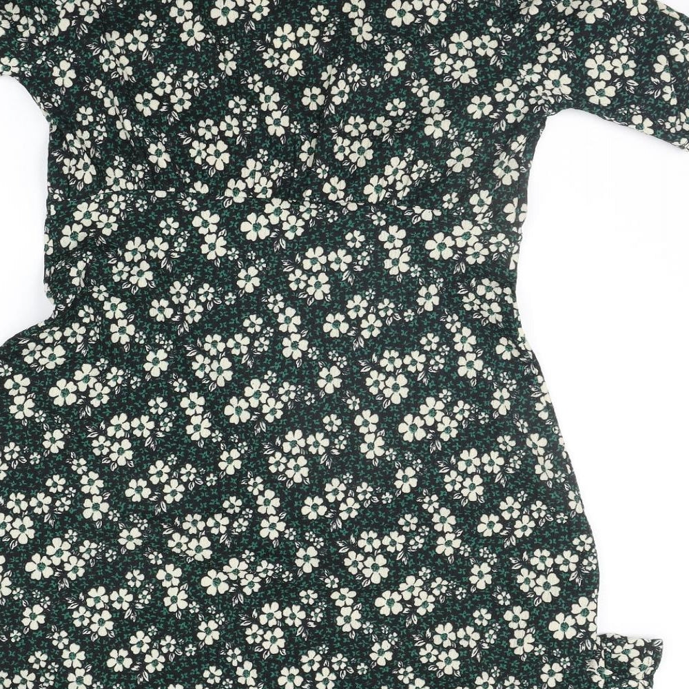 New Look Womens Green Floral  A-Line  Size 10